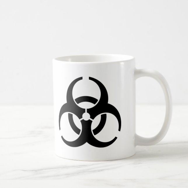 Taza De Café Símbolo amonestador del Biohazard internacional (Derecha)