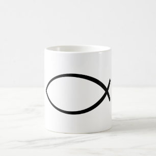 Taza De Café Símbolo cristiano de pescado (Ichthys)