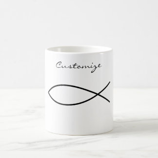 Taza De Café Símbolo cristiano de pescado Ichthys Thunder_Cove