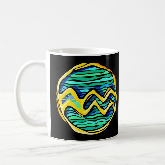 Taza De Café Símbolo de acuario de color Gemstone (Izquierda)