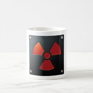 Taza De Café Símbolo de advertencia de radiación Señal de metal