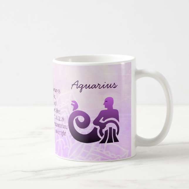 Taza De Café Símbolo de astrología púrpura del Rótulo zodiaco A (Derecha)
