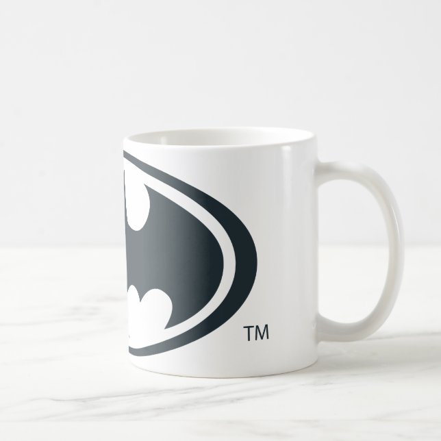 Taza De Café Símbolo de Batman | Logo en blanco y negro (Derecha)