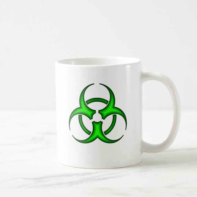 Taza De Café Símbolo de Biopeligro verde neón (Derecha)