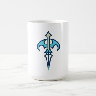 Taza De Café Símbolo de daga de ala de murciélago verde azulado