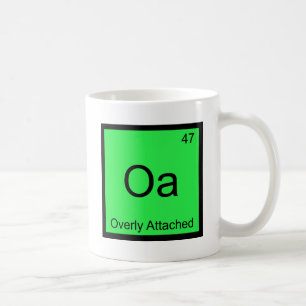 Taza De Café Símbolo de elemento químico demasiado apegado Meme