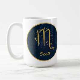 Taza De Café Símbolo de escorpio zodiaco estrellas de oro noche