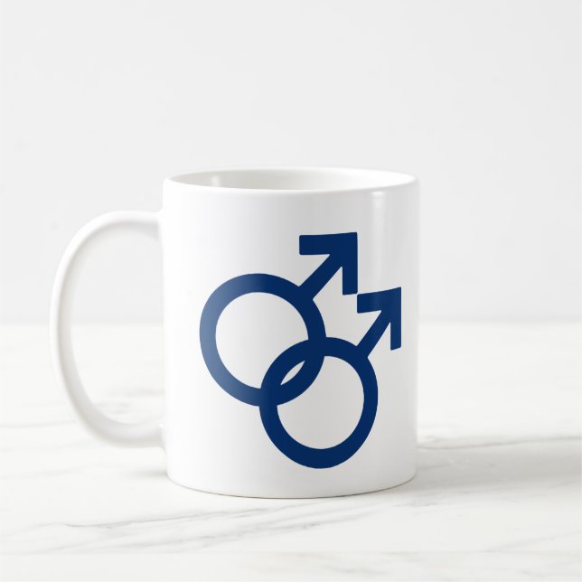 Taza De Café Símbolo de género para hombres gay del MLM (Izquierda)