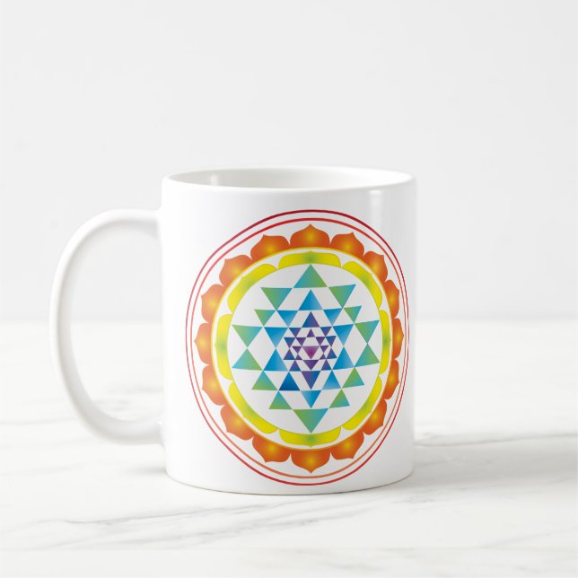Taza De Café Símbolo de geometría sagrada mística de Sri Yantra (Izquierda)