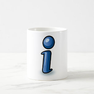 Taza De Café Símbolo de icono de información azul brillante