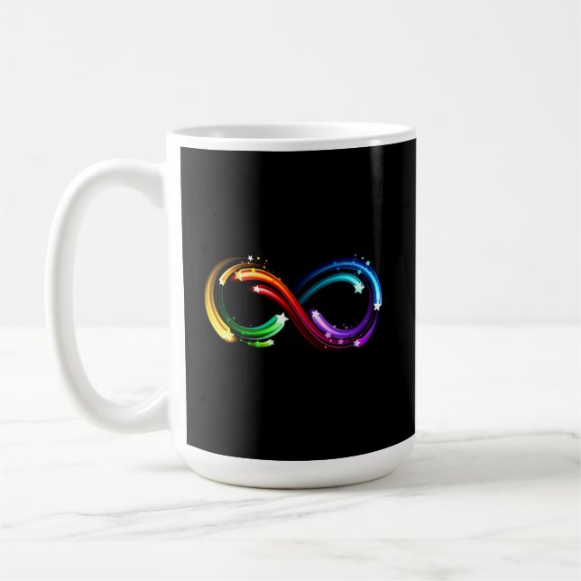 Taza De Café Símbolo de infinito de cometas de arcoíris (Izquierda)