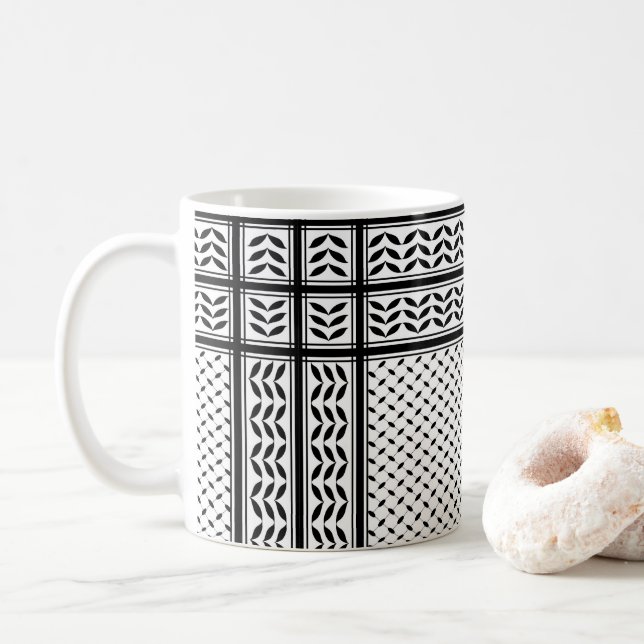 Taza De Café Símbolo de Keffiyeh del patrón de resistencia de P (Con donut)
