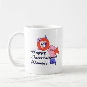 Taza De Café Símbolo de la Mujer Feliz Día de la Mujer