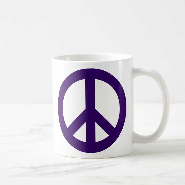 Taza De Café Símbolo de la paz de color púrpura oscuro (Derecha)