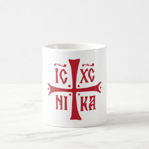 Taza De Café símbolo de la religión ortodoxa cristiana ICXCNIKA