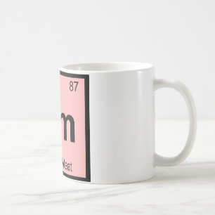 Taza De Café Símbolo de la tabla periódica de química de carne 