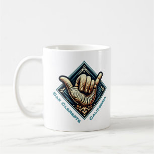Taza De Café Símbolo de mano de surfista