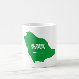 Taza De Café símbolo de mapa de forma de la bandera de arabia s