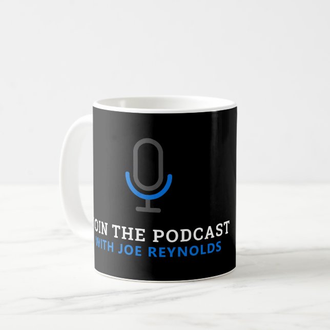 Taza De Café Símbolo de micrófono, podcaster, publicidad podcas (Anverso izquierdo)