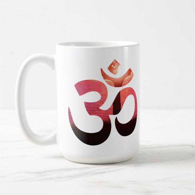 Taza De Café Símbolo de Om Mantra Yoga Meditación Inspiradora (Izquierda)