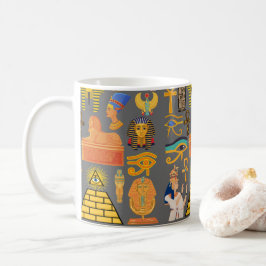 Taza De Café Símbolo de patrón jeroglífico egipcio antiguo