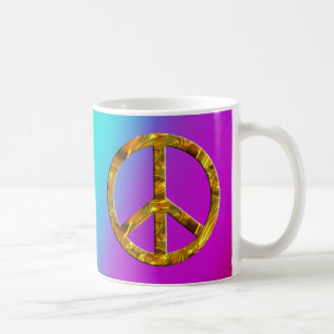 Taza De Café Símbolo de PAZ - ORO y PLATA