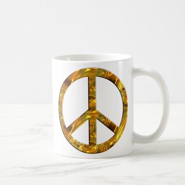Taza De Café Símbolo de PAZ - ORO y PLATA (Derecha)