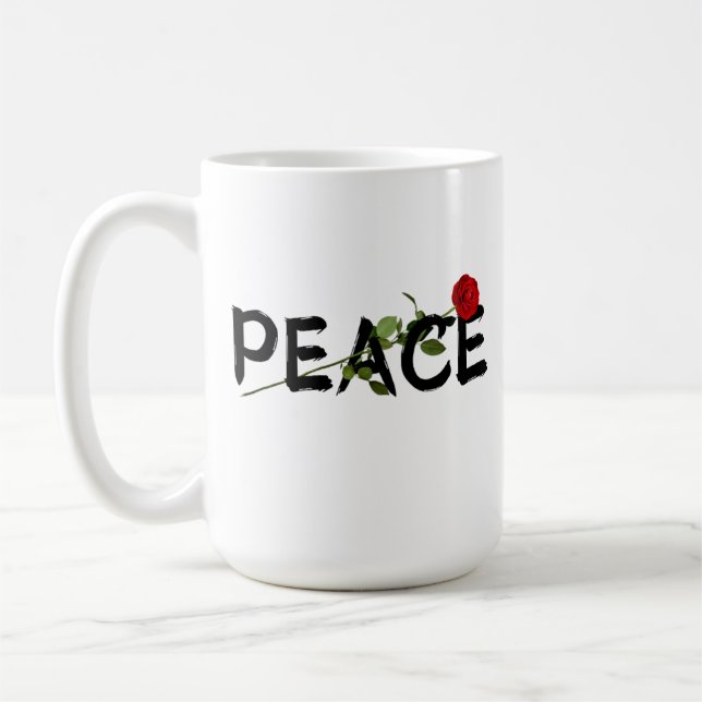 Taza De Café Símbolo de paz peluca personalizada - Perfecto par (Izquierda)