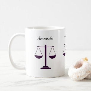 Taza De Café Símbolo de servicios legales de balanza de justici