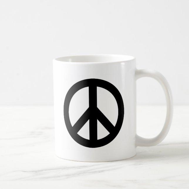 Taza De Café Símbolo de signo de paz blanco negro (Derecha)