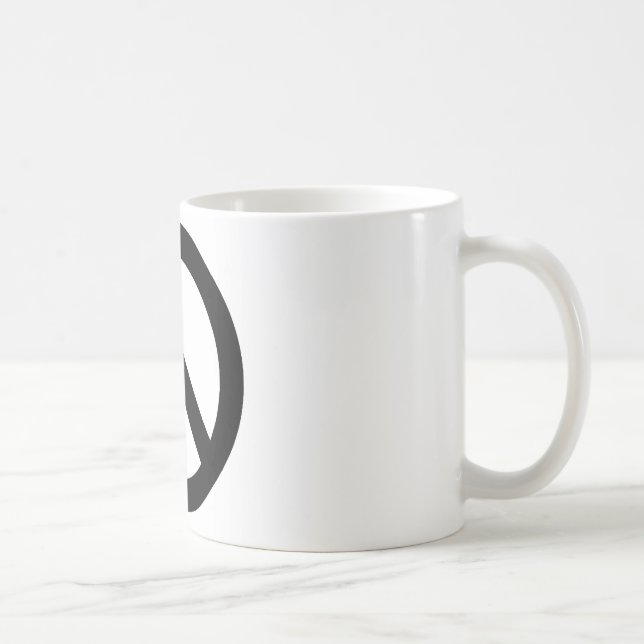 Taza De Café Símbolo de signo de paz blanco negro (Derecha)