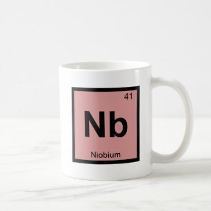 Taza De Café Símbolo de tabla periódica de química de niobio