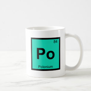 Taza De Café Símbolo de tabla periódica de química de polonio