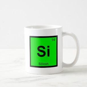 Taza De Café Símbolo de tabla periódica Si - Química de silicio