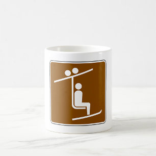 Taza De Café Símbolo de teleférico rústico icono de deportes de