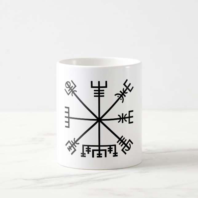Taza De Café Símbolo de viking de vegvisir (Centro)