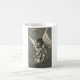 Taza De Café Símbolo del ángel del chica del vintage del ancl