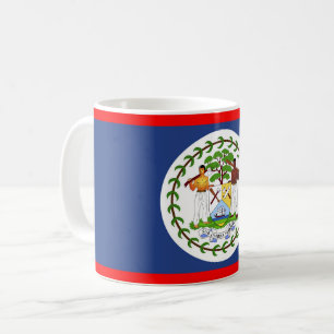 Taza De Café Símbolo del país de la bandera de Belice