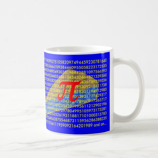Taza De Café Símbolo, dígitos y empanada del pi (Derecha)