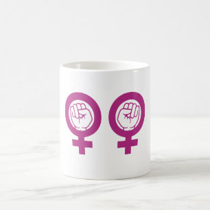 Taza De Café Símbolo Feminista de Puños Alzados Empoderamiento