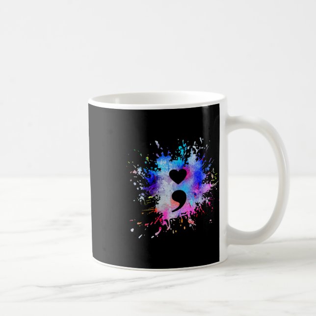 Taza De Café Símbolo gráfico de semicolón de corazón (Derecha)