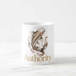 Taza De Café Símbolo japonés de koi de autoridad para la confia
