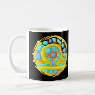 Taza De Café Símbolo libio de guijarro azul