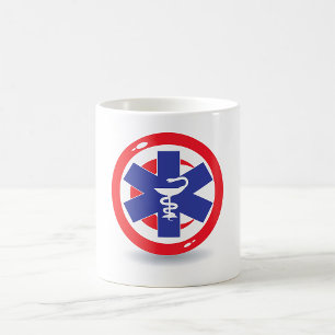 Taza De Café Símbolo médico de emergencia Estrella de la Vida C