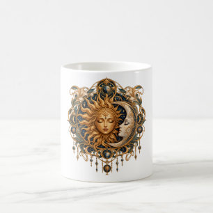 Taza De Café Símbolo Místico Art Nouveau del Sol y la Luna Cele