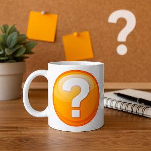 Taza De Café Símbolo moderno en negrita de interrogación naranj