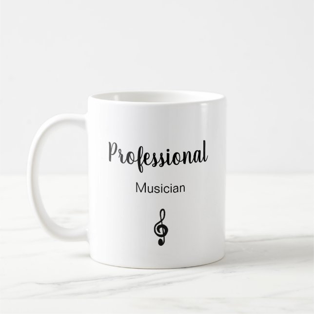 Taza De Café Símbolo musical músico blanco negro (Izquierda)