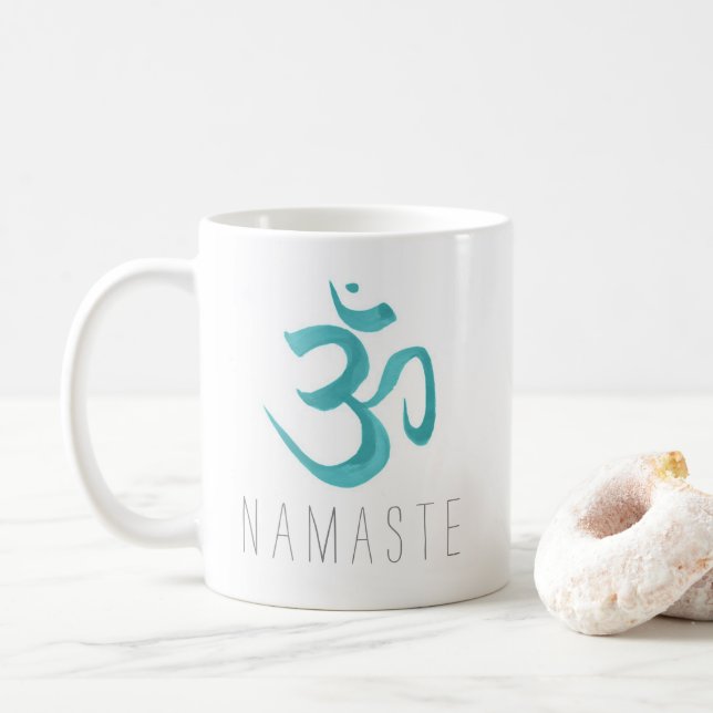 Taza De Café Símbolo Namaste Om Mediación de yoga (Con donut)