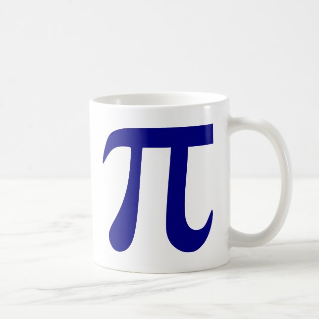 Taza De Café Símbolo Navy Blue Pi (Derecha)