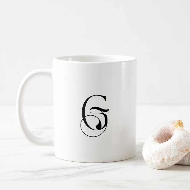 Taza De Café Símbolo negro simple "G" (Con donut)